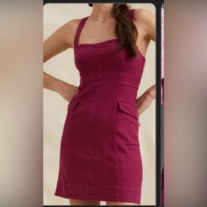 Anthropologie square neck mini dress size 4